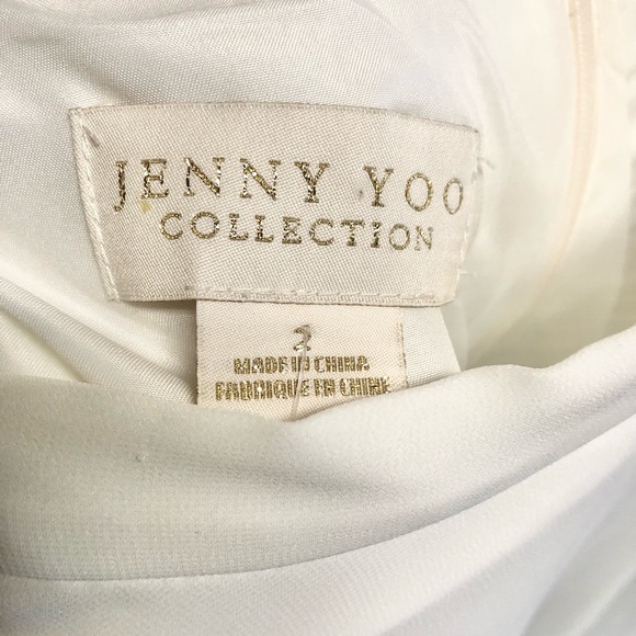 Jenny Yoo sheer chiffon maxi skirt white ivory gala event - Picture 3 of 6